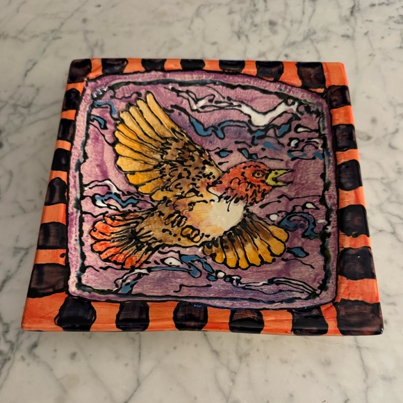 Annapolis pottery Ron Korczynski handmade plate. 8 inches. One of a kind. - Picture 2 of 3